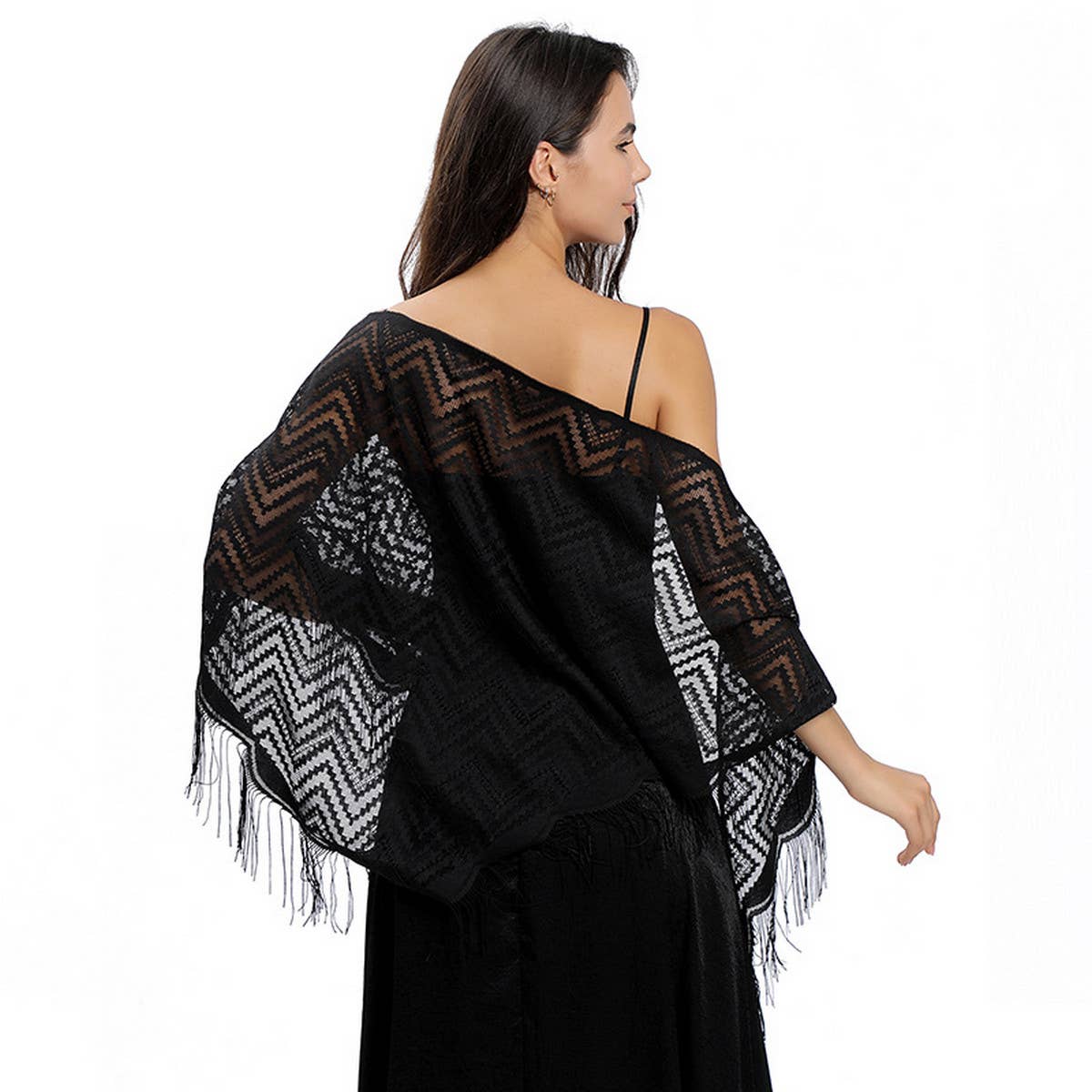 Lace Wave Triangle Scarf - Party Wrap for Women