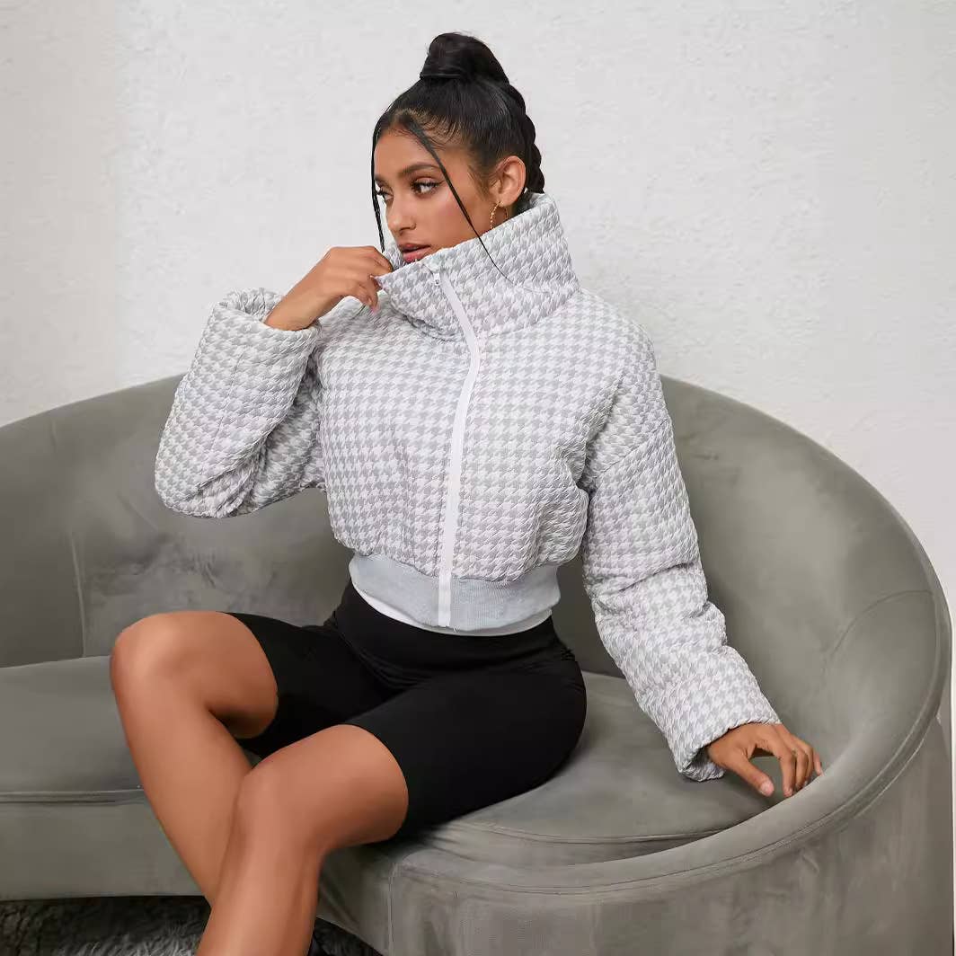 FASHION SUPER SHORT COTTON JACKET LOOSE WARM COAT