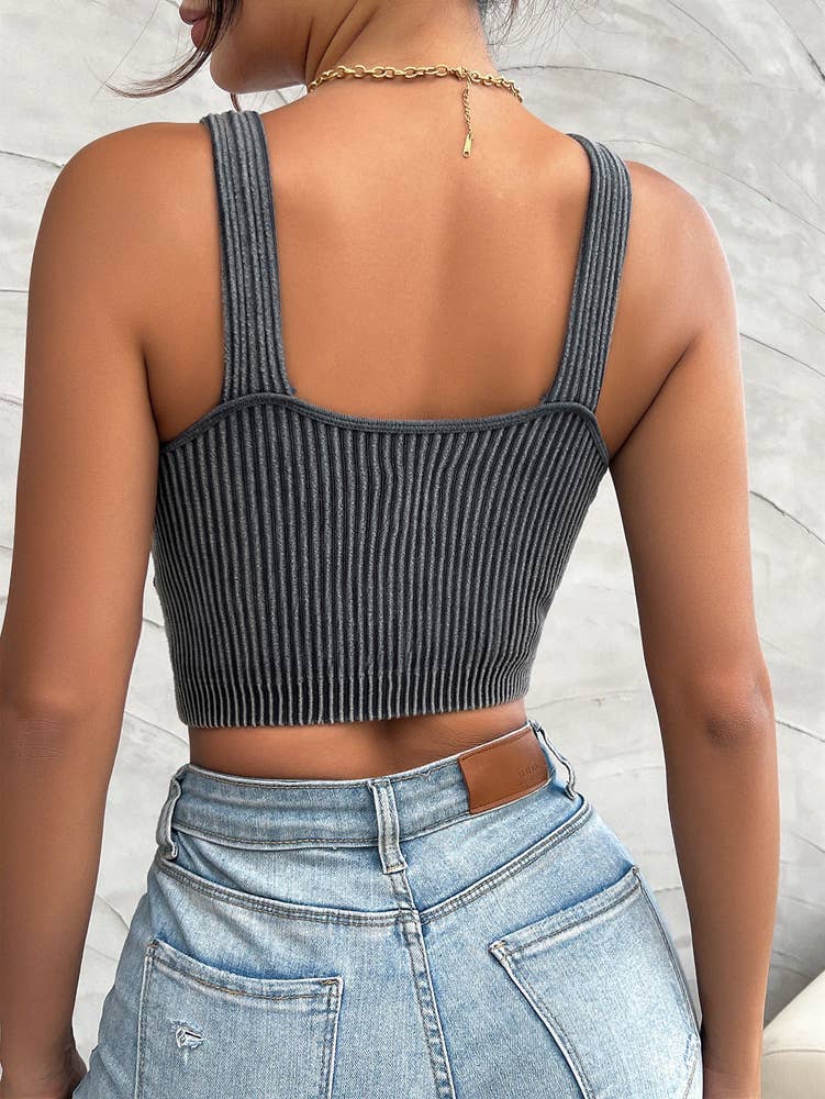 SOLID COLOR ATHLEISURE TANK TOP