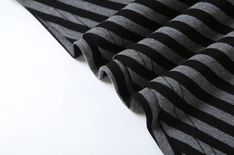 SOLID COLOR BAGGY DIAGONAL COLLAR STRIPED TOP