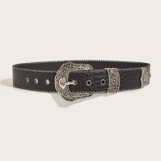 CWABE0547_AMERICAN STYLE BLACK VINTAGE BELT