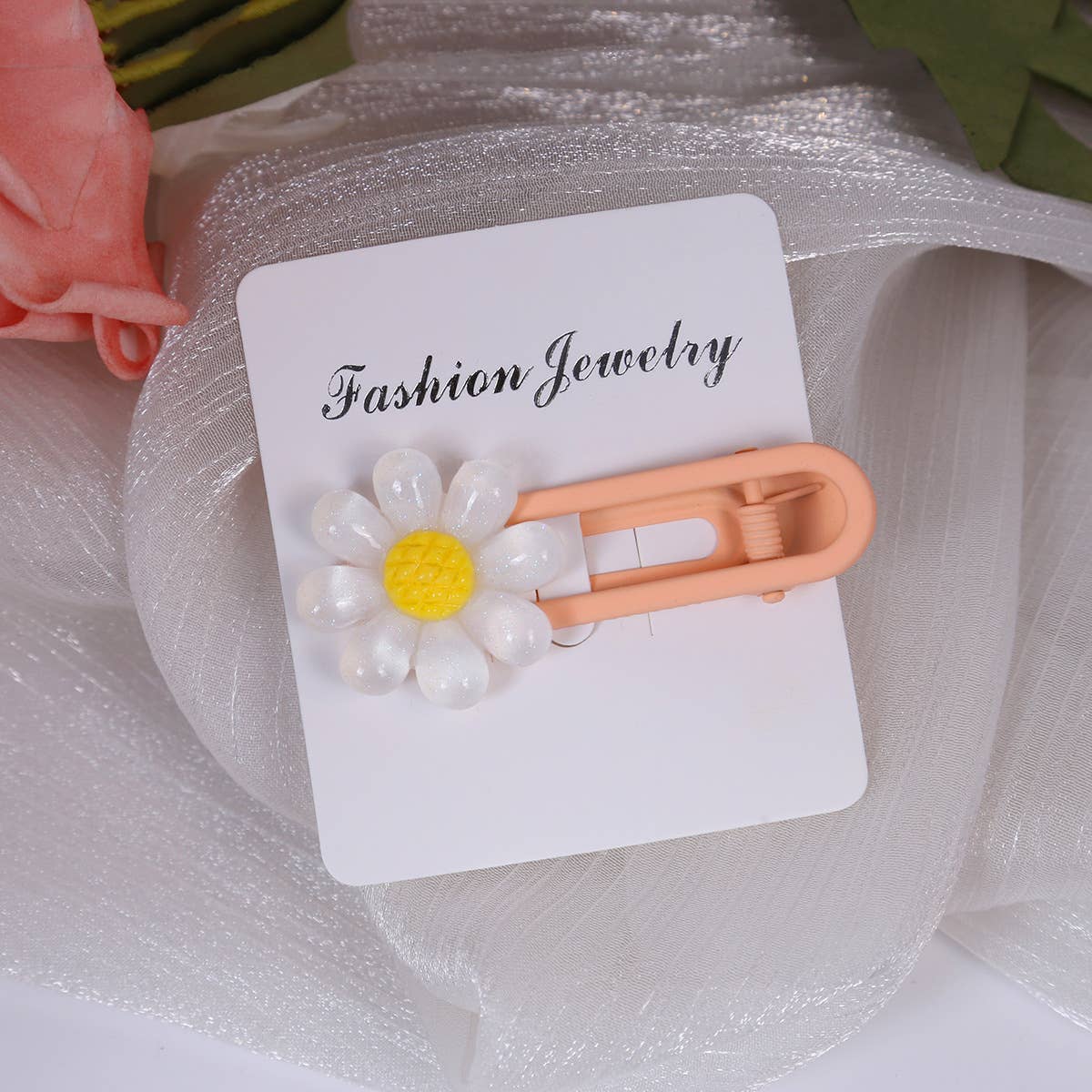 Dopamine-colored resin flower hair clips