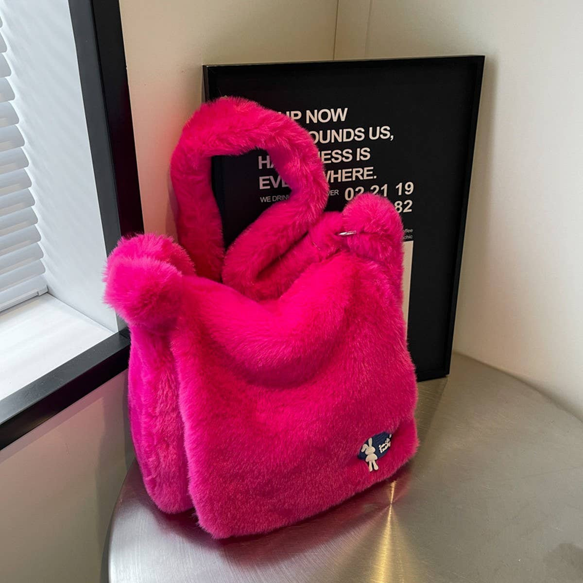 WINTER CROSSBODY FAUX RABBIT FUR PLUSH BAG_CWAB3928