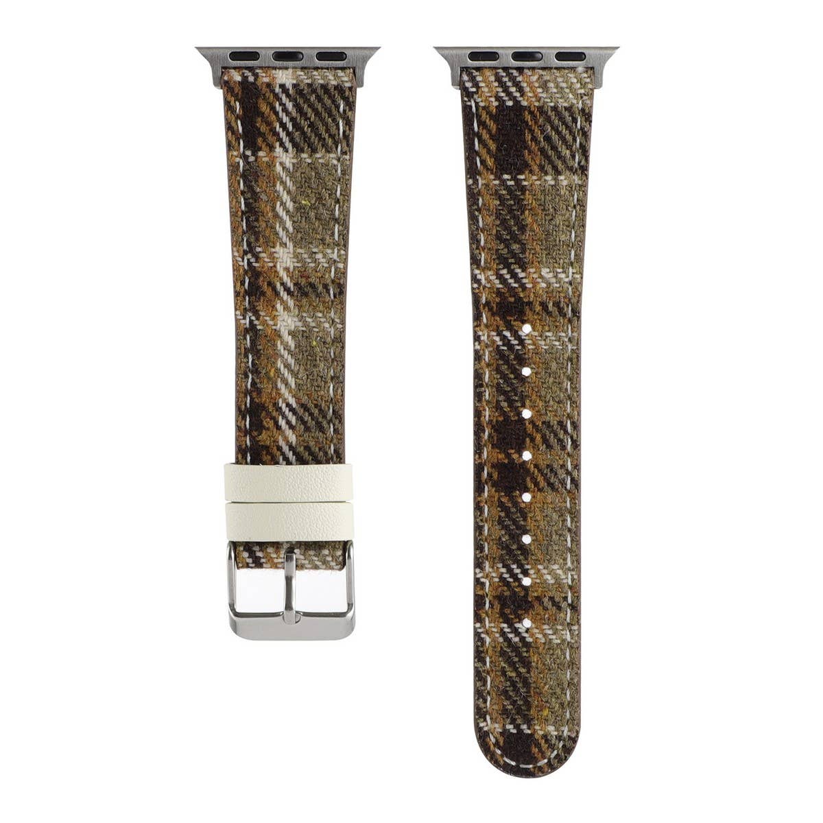 IWATCH8-1 PLUSH CHECKERED LEATHER STRAP