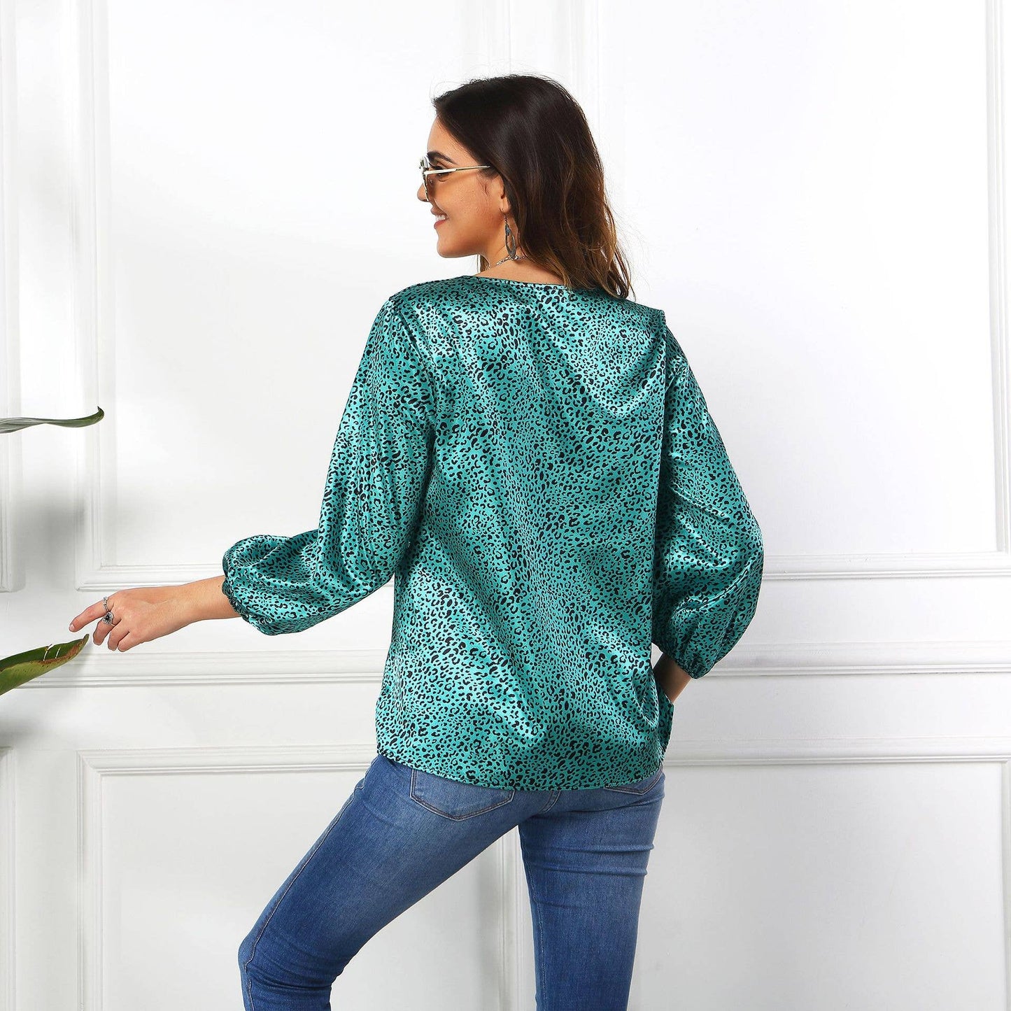 LEOPARD PRINT LOOSE CASUAL WOMEN'S T-SHIRT