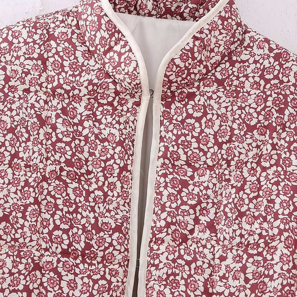 REVERSIBLE FLORAL LOOSE WARM QUILTED JACKETS