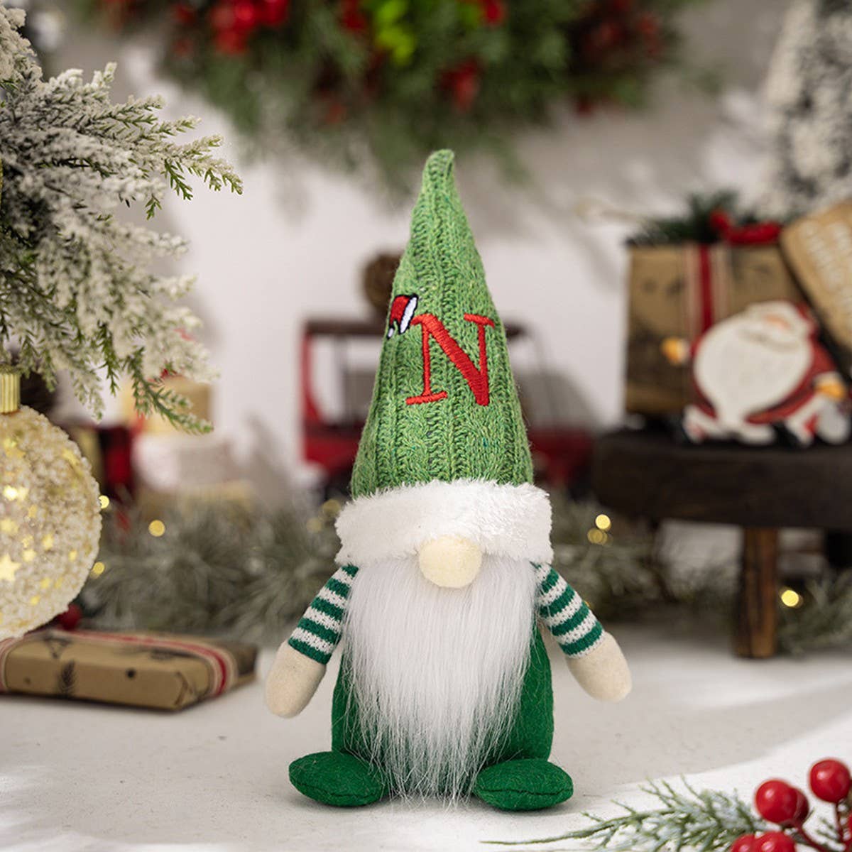 CWMM10338_CHRISTMAS KNITTED HAT GNOME RUDOLPH ORNAMENT