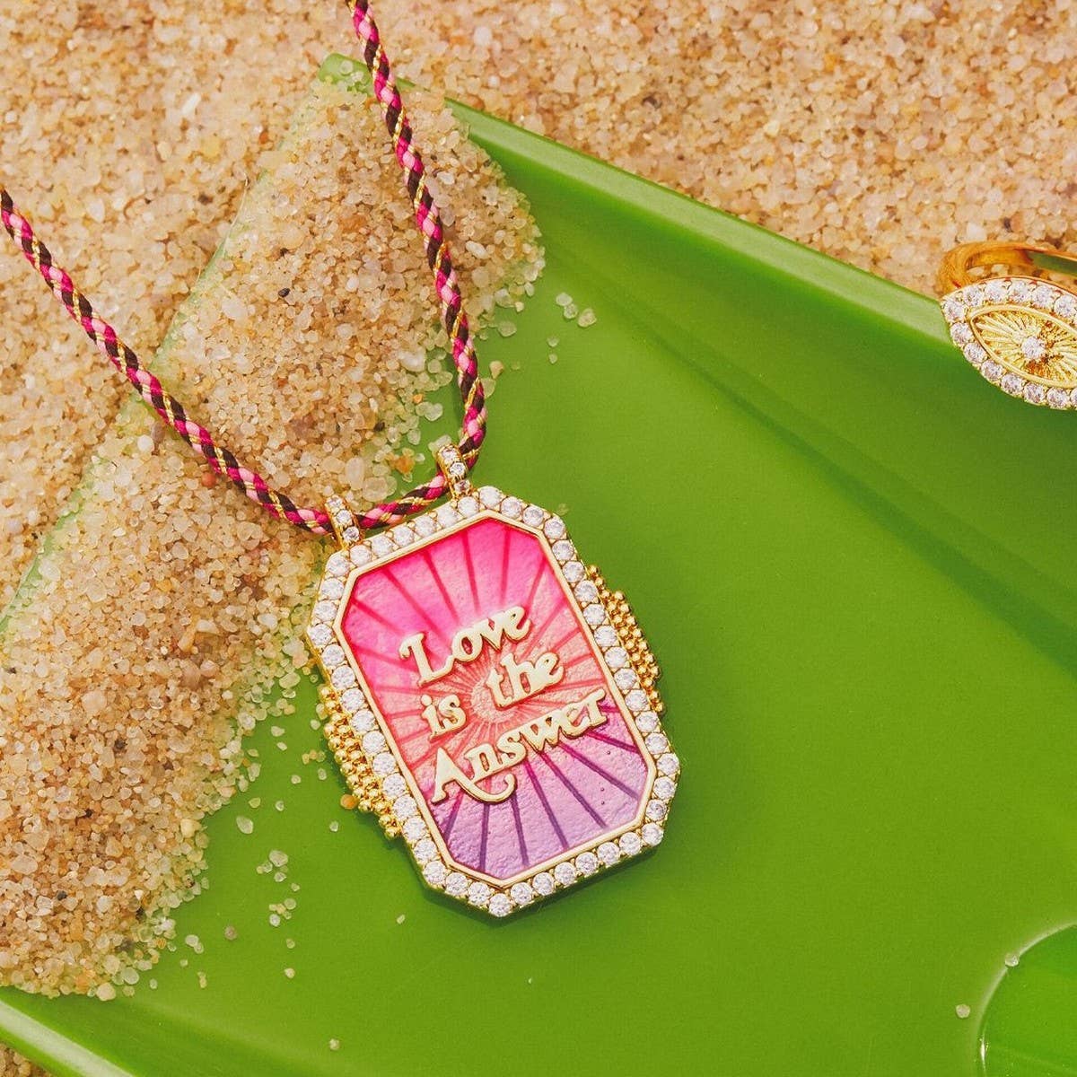 Women's high-end rhinestone oil drop necklace