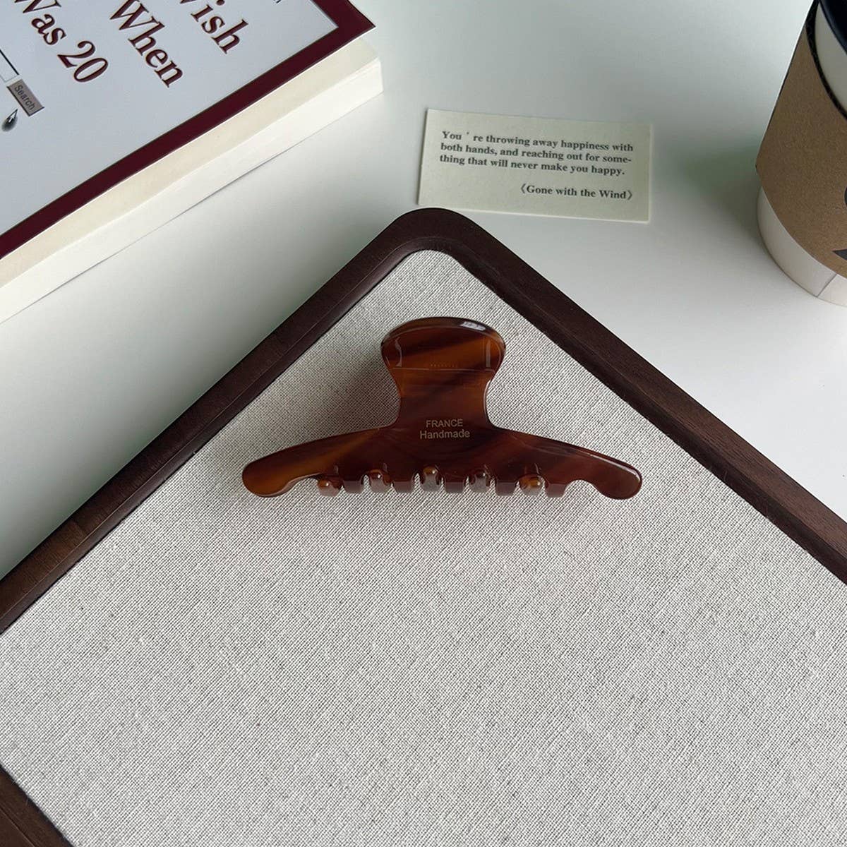 Coffee Brown Acetate Large Painter Style Hair Claw