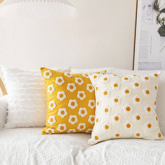 Daisy Flower Pillow with Insert for Sofa/Bed Decor