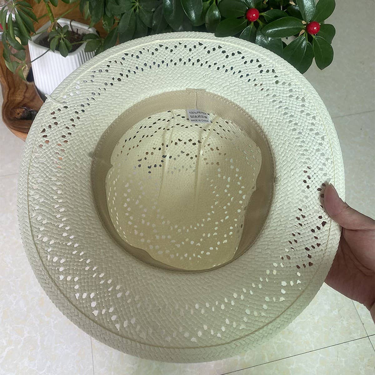 Summer hand-woven hollow straw hat for women_CWAH3514