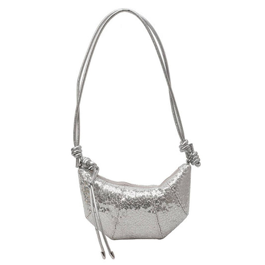 Sequined solid color personalized crossbody bag