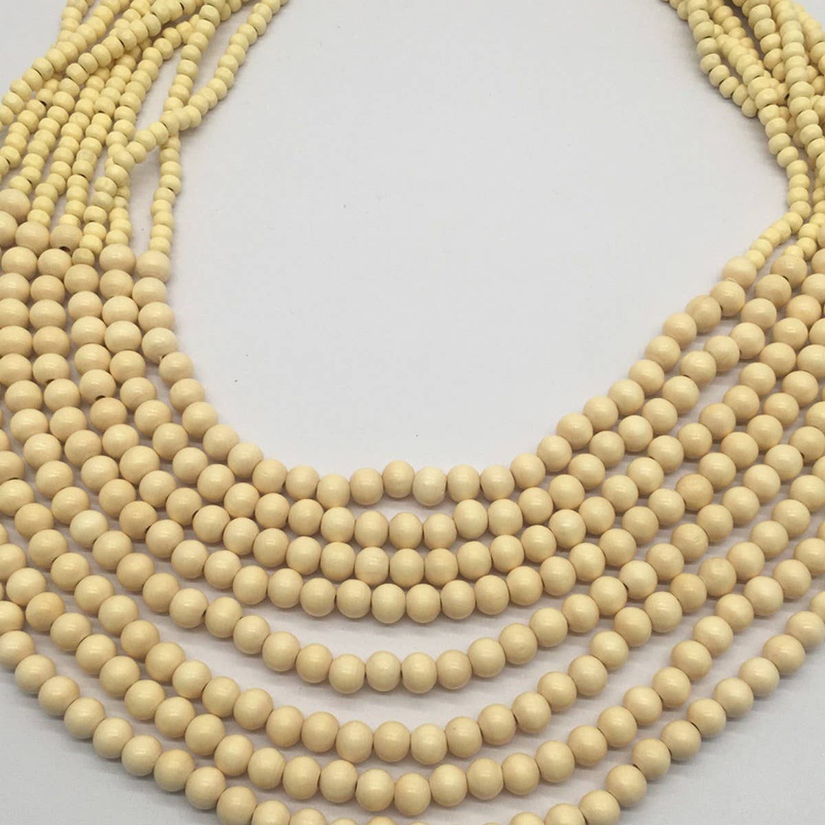 BOHEMIAN MULTI-LAYERED LOG BEAD NECKLACE_CWMM4573