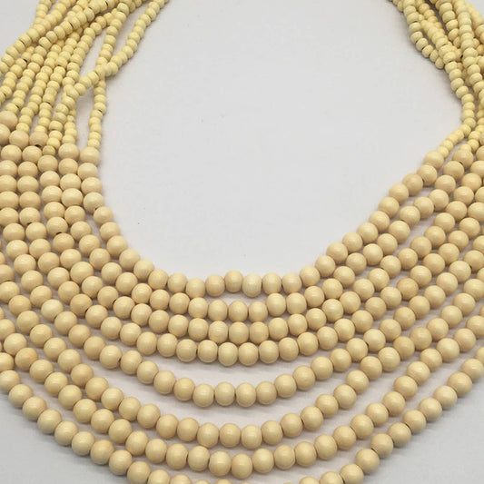 BOHEMIAN MULTI-LAYERED LOG BEAD NECKLACE_CWMM4573