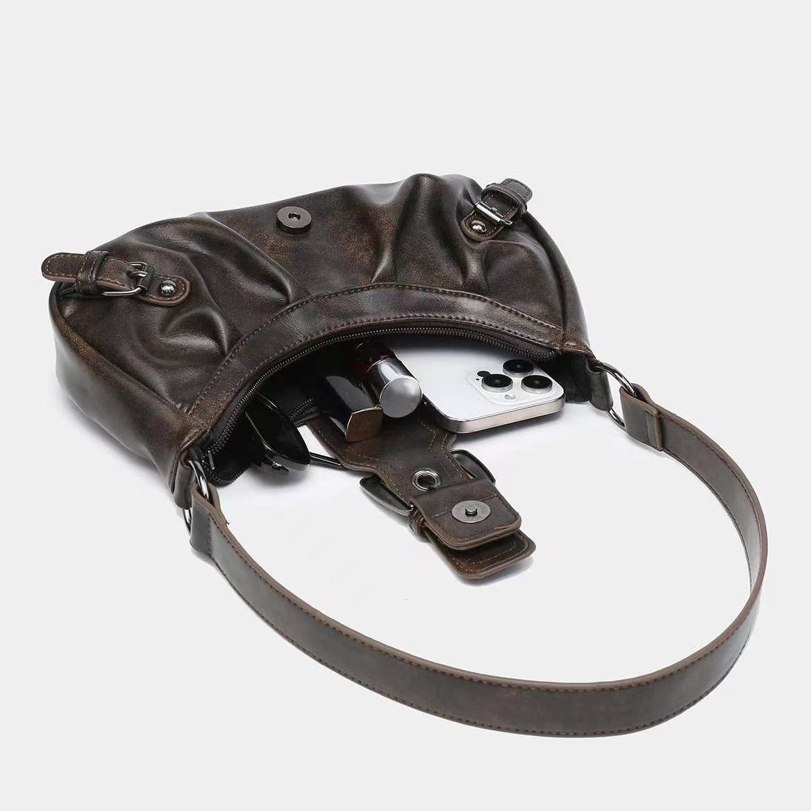 Maillard retro distressed single-shoulder bag