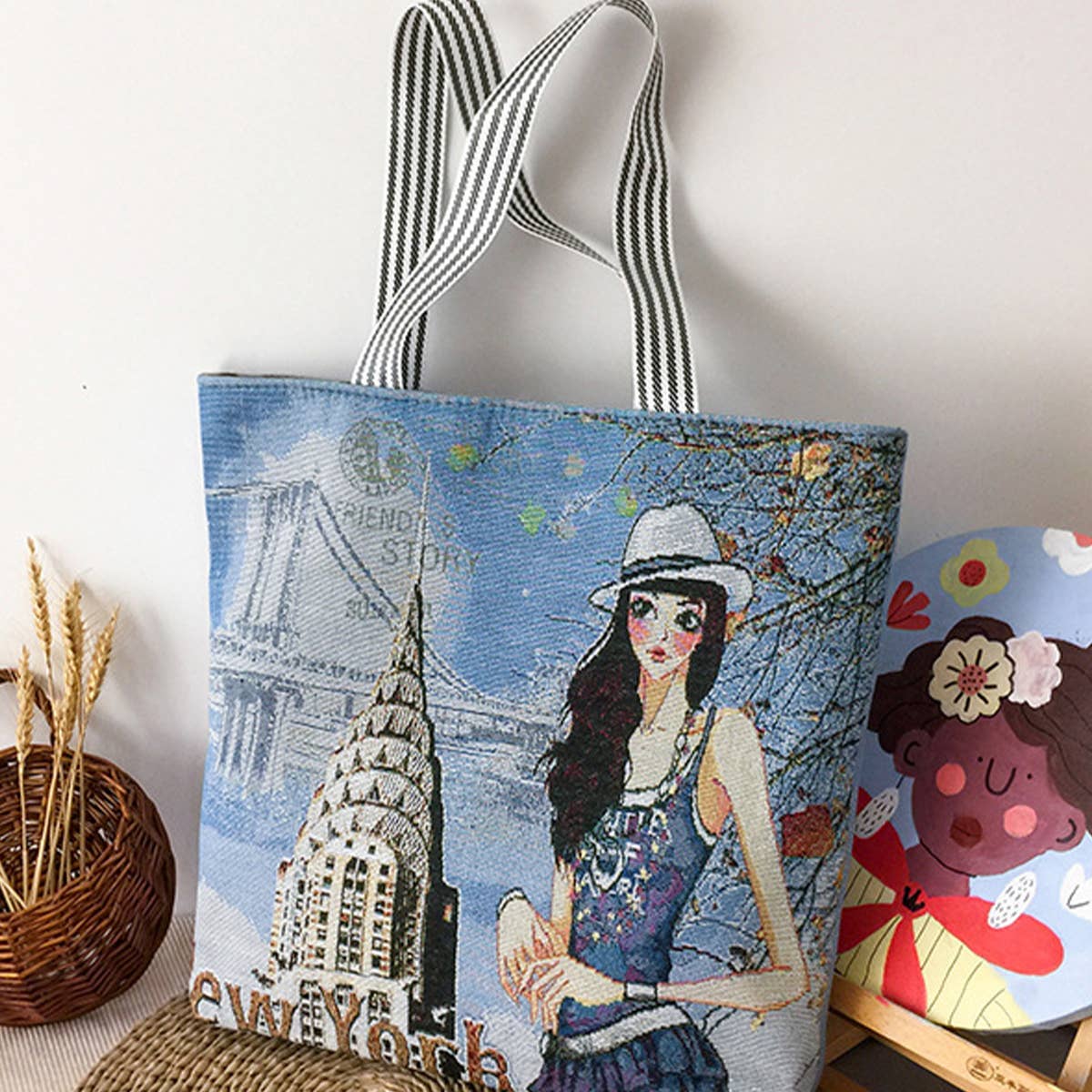 LARGE CAPACITY MINIMALIST CANVAS TOTE BAG_CWAB1681