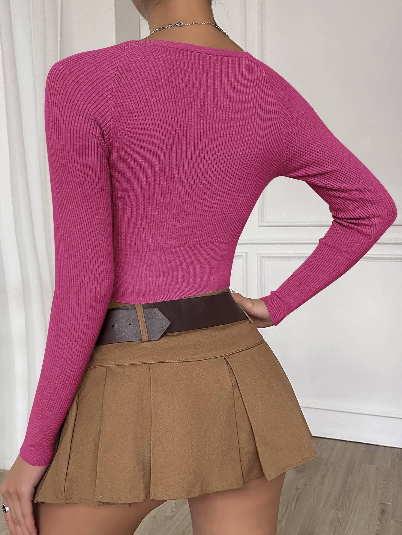 LONG SLEEVE BREATHABLE BACK WEAR NUDE YOGA WEAR