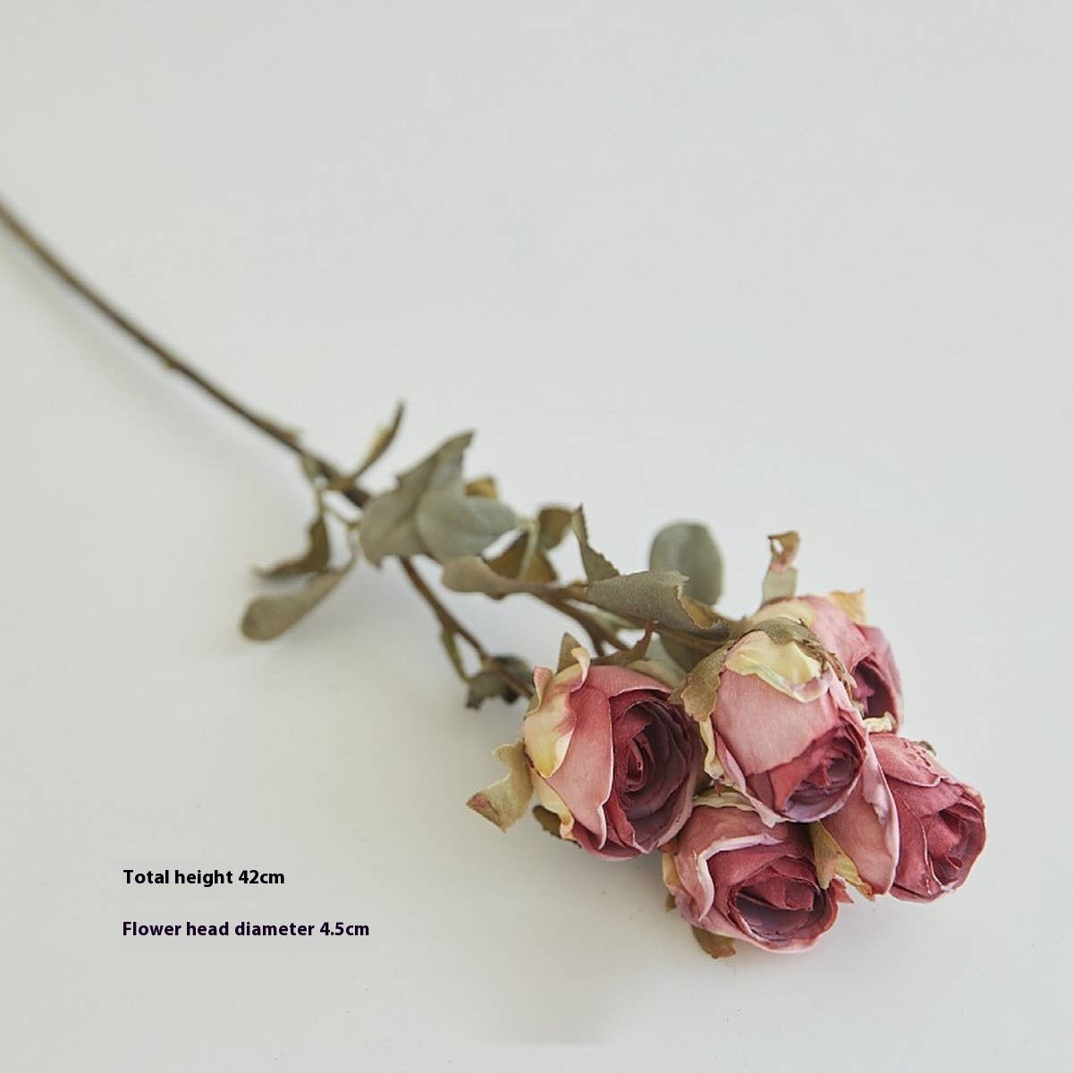 Faux 5-Head Withered Rose with Burnt Edge Look