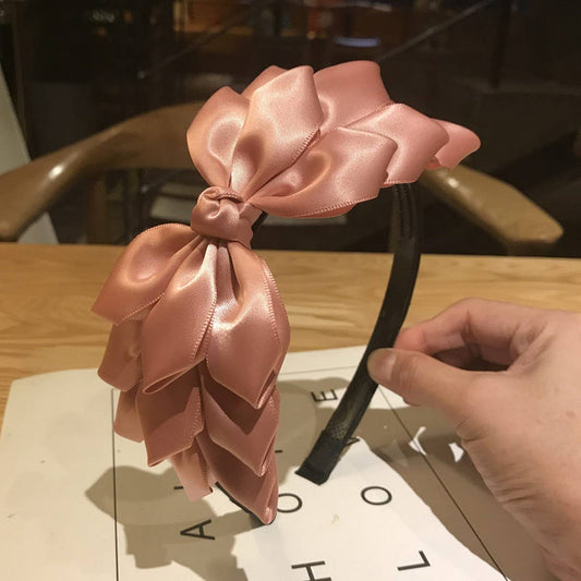 CUTE WOMEN'S SOLID COLOR BOW HEADBAND