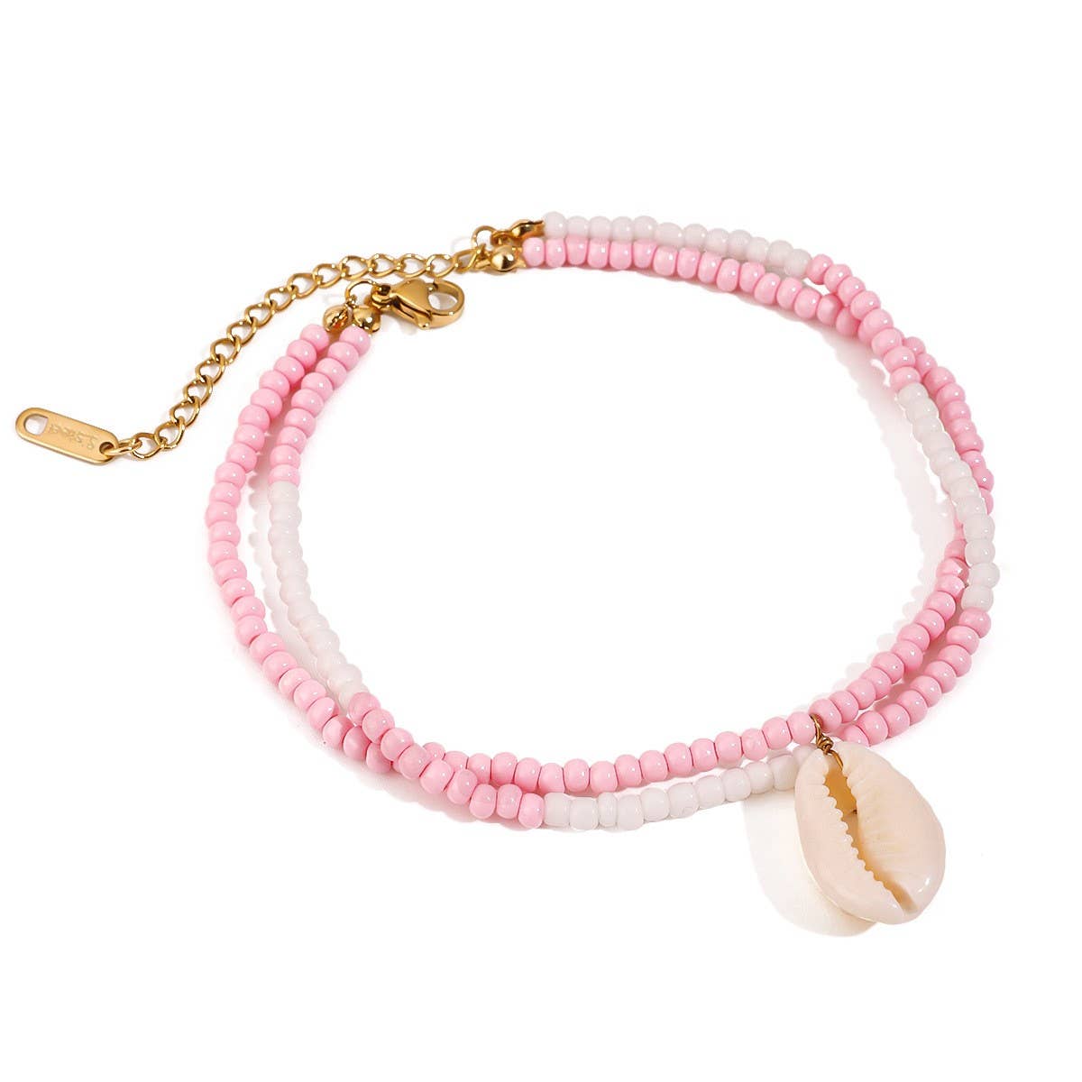 18K Gold Double Layer Shell Anklet, Stainless_CWAJE4701