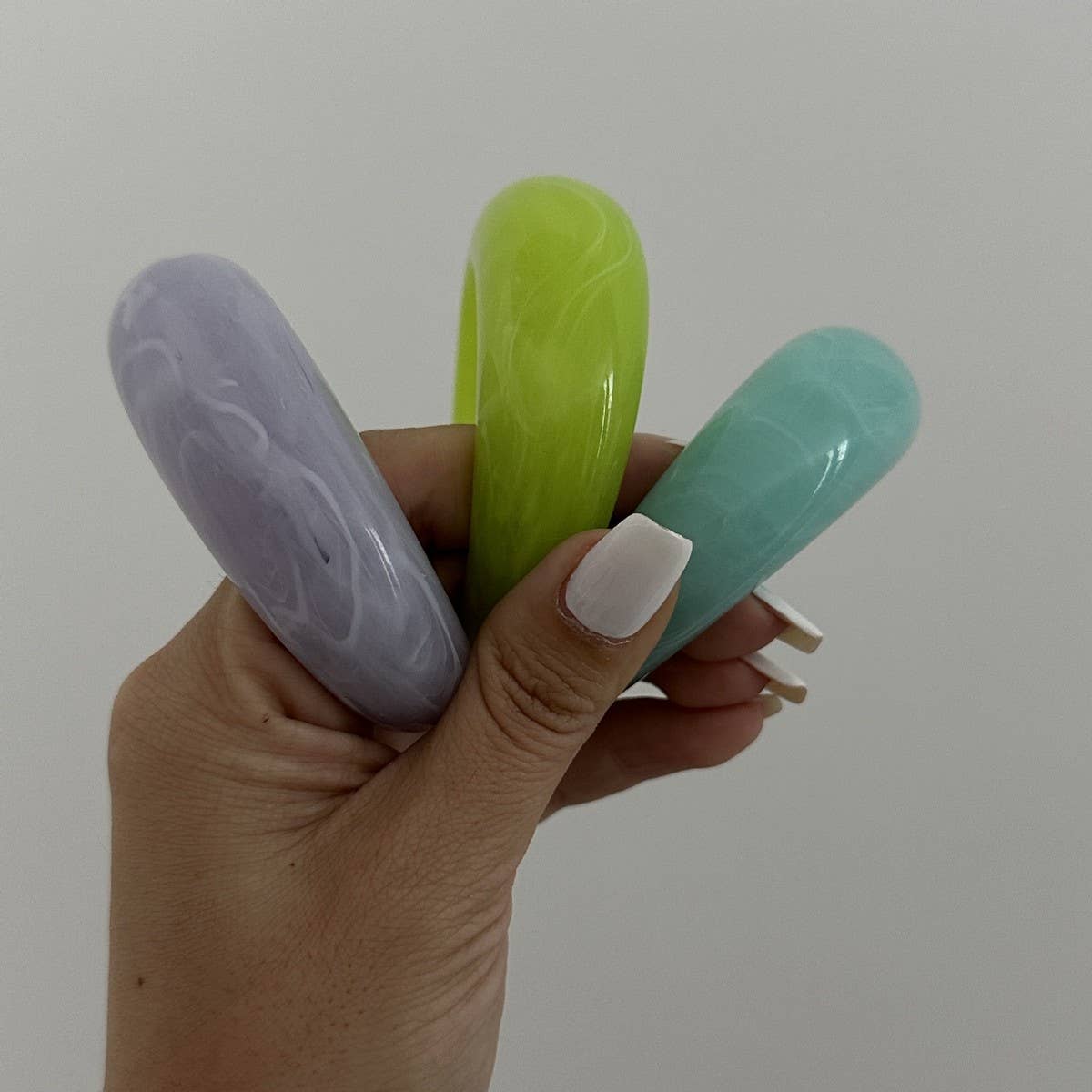 Thin Open Cuff Acrylic Bracelet for Petite Women