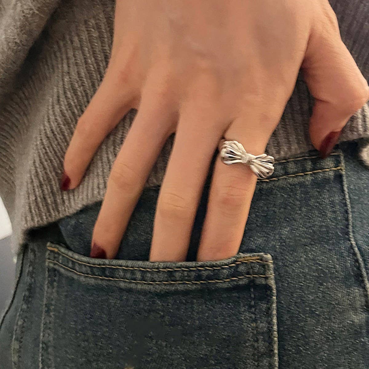 EXQUISITE HIGH-GRADE BOWKNOT OPEN RING FOR WOMEN_CWAJE3095