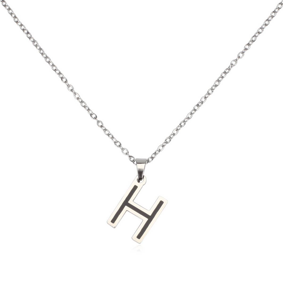 CWAJE05716_STAINLESS STEEL ALPHABET LETTER PENDANT NECKLACE