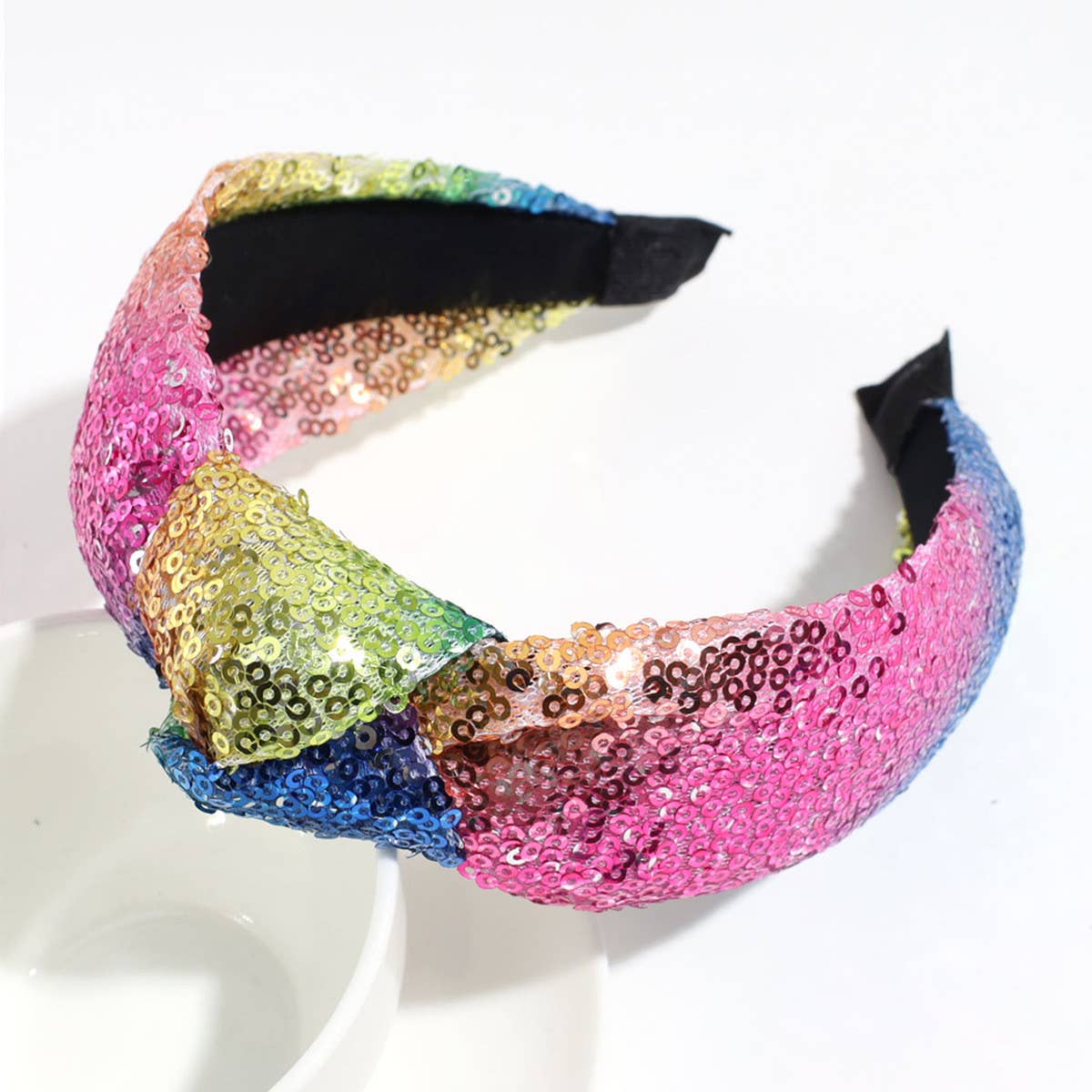 RETRO COLORFUL SEQUINED MESH KNOTTED HEADBAND_CWAHA2253
