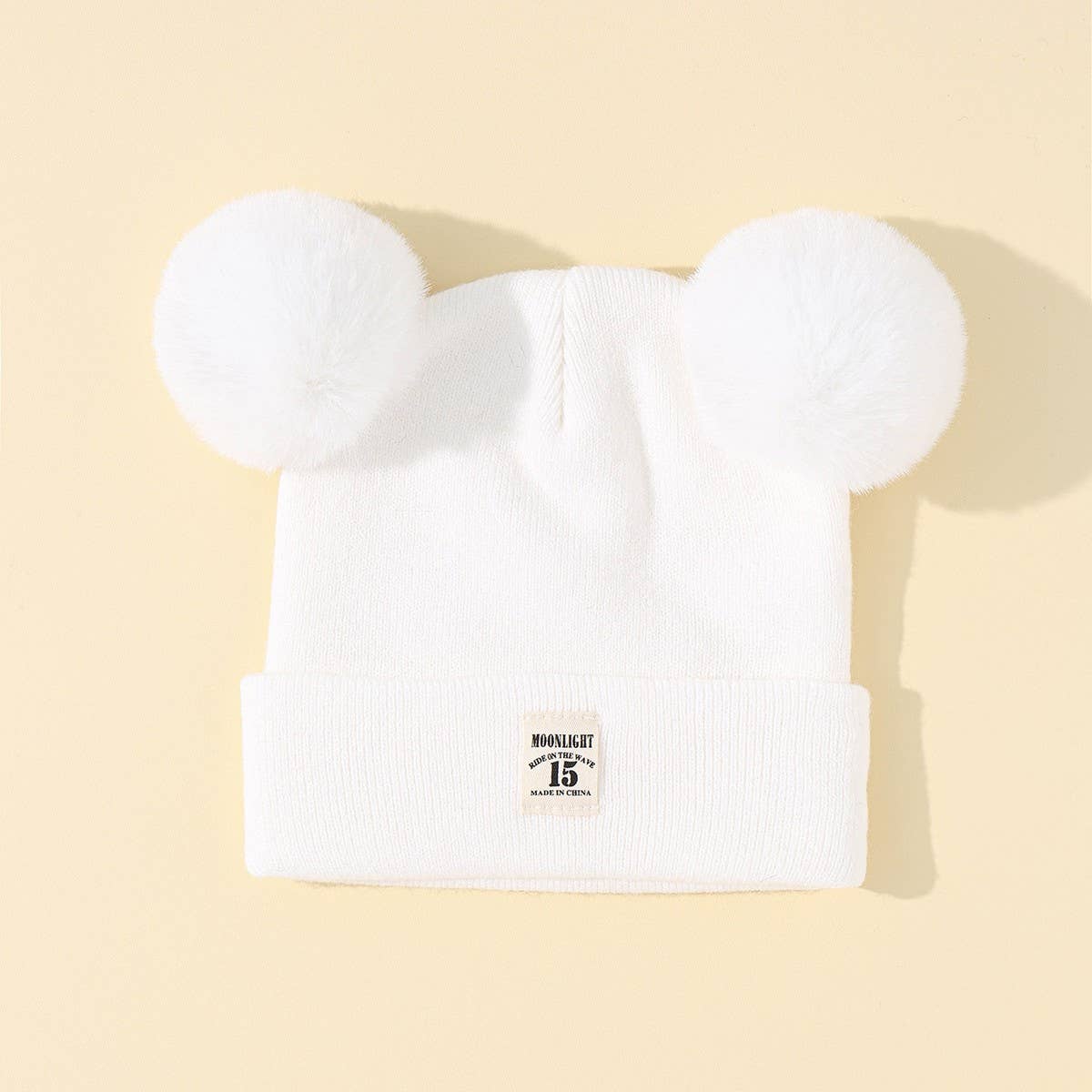 SOLID COLOR CHILDREN'S DOUBLE BALL KNITTED HAT_CWAH1742