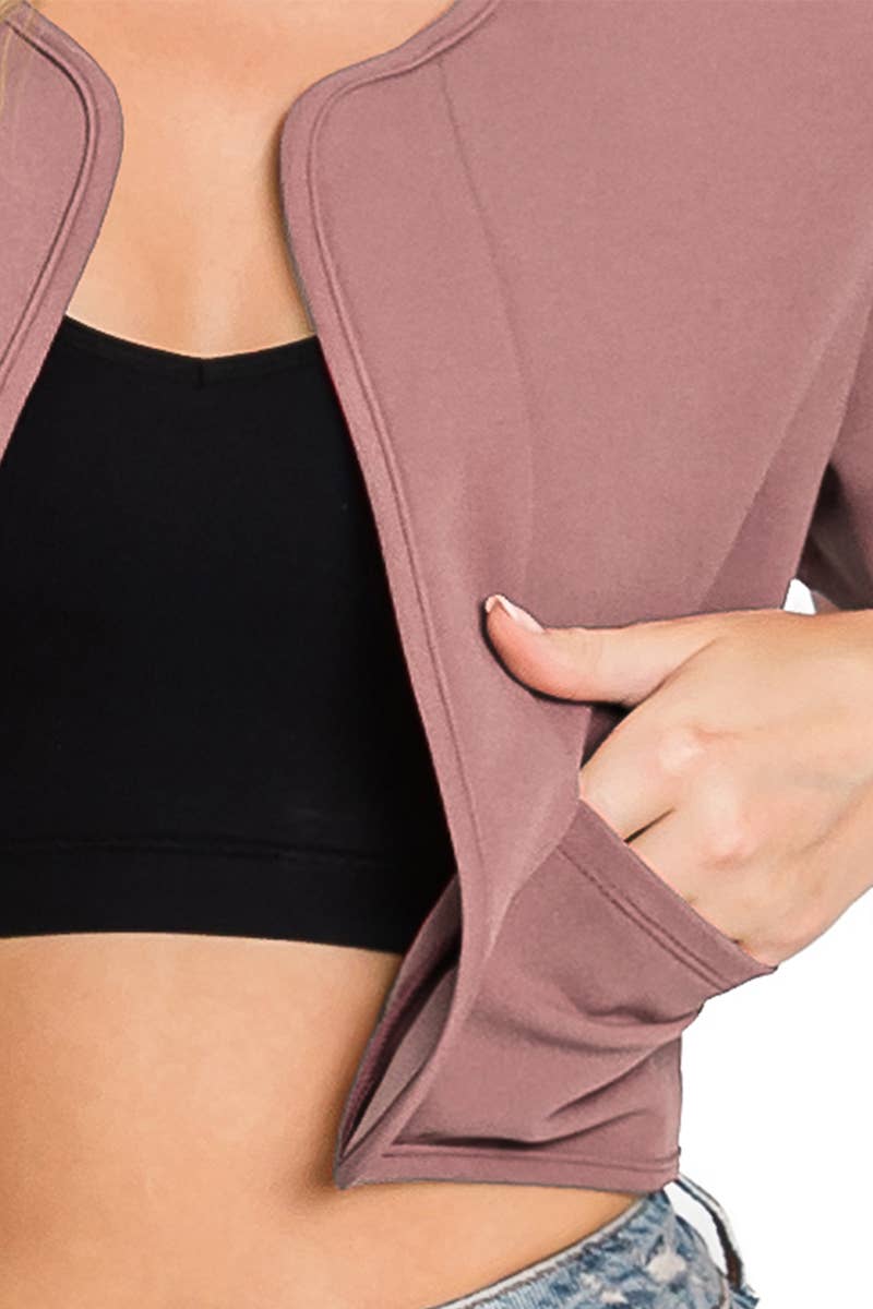 CWOBL092_Short Sleeve  Bolero Open Front Cardigan