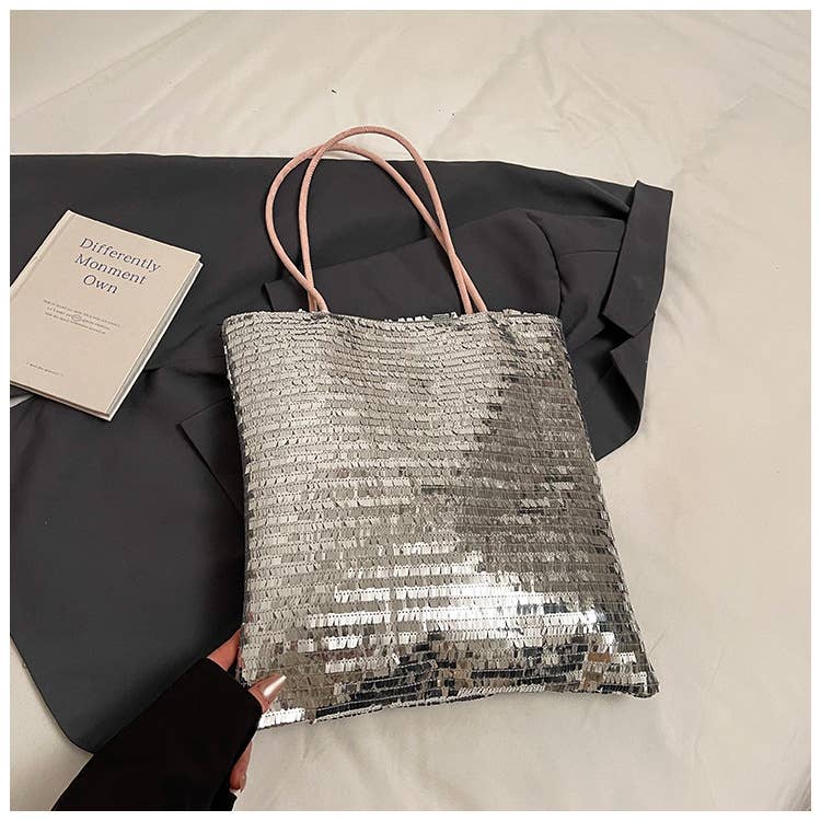 Sequined versatile single-shoulder bag