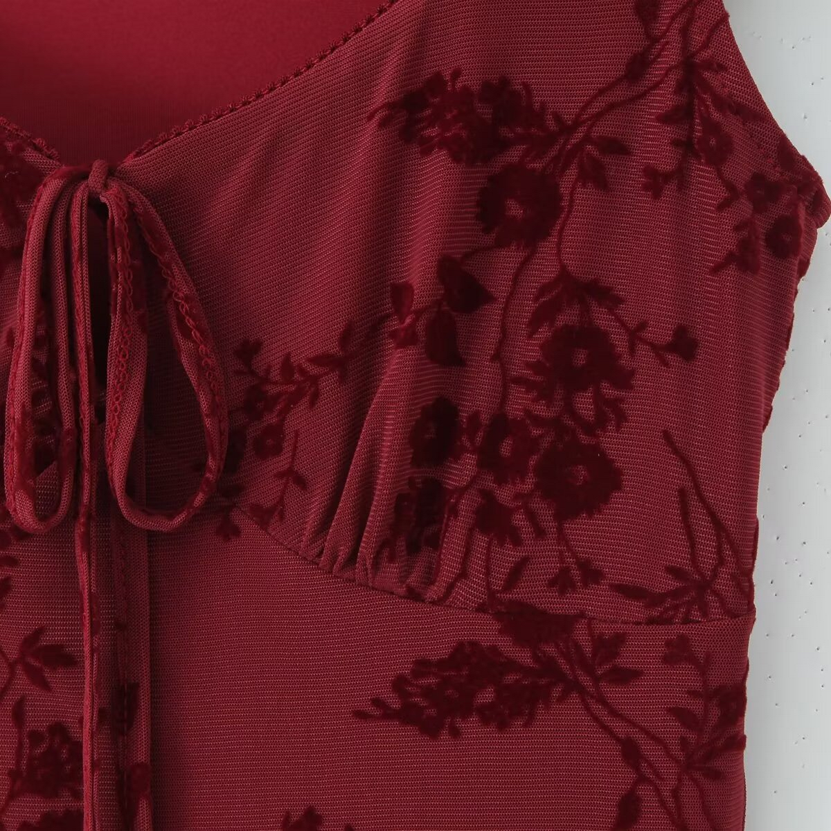 New Women??¢s Floral Velvet Tie Short Sleeve Dress_CWDMD5815