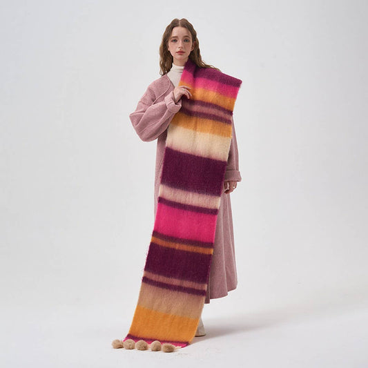 Colorblock Stripe Scarf ? Faux Cashmere Wrap