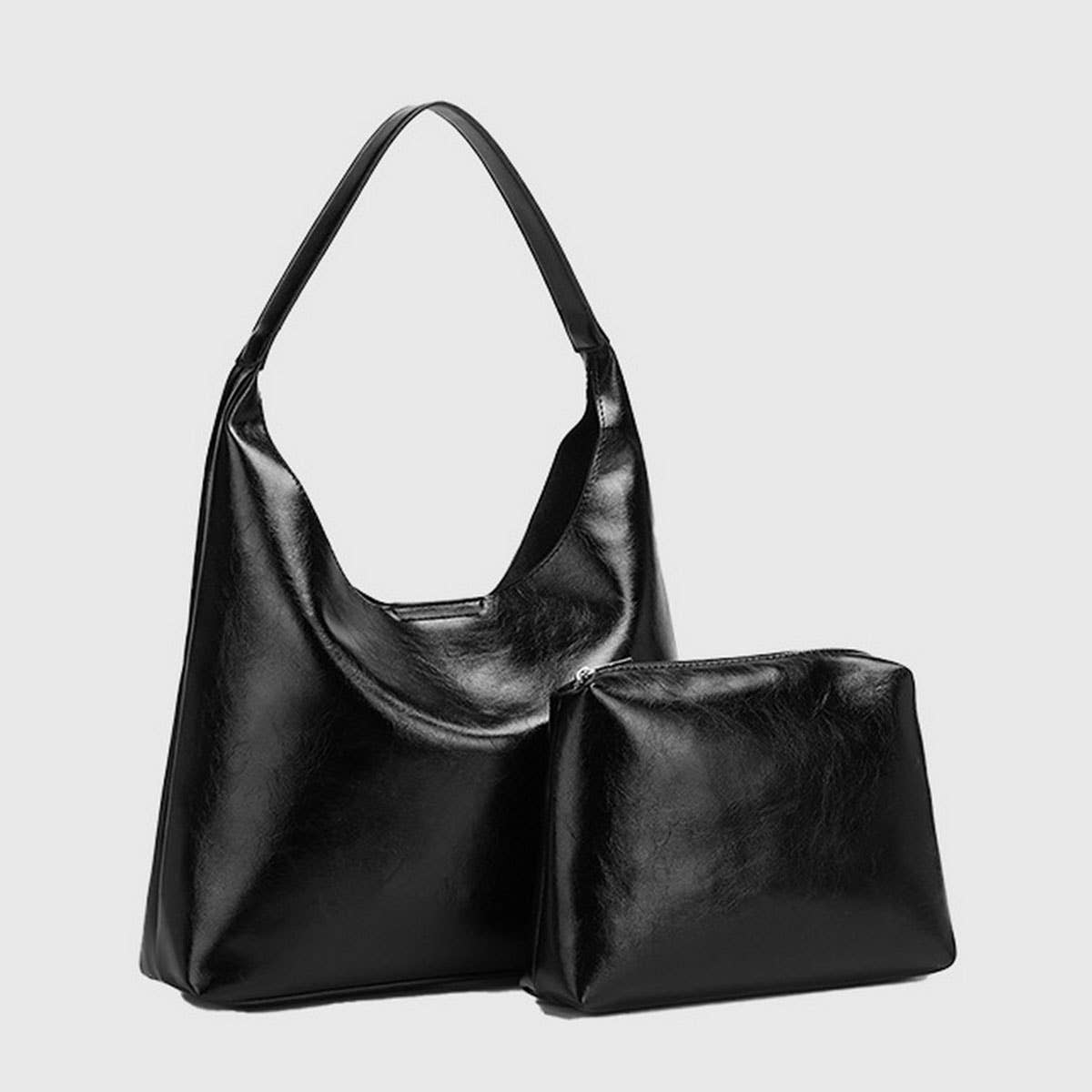 Unique Soft Leather Vintage Large Underarm Tote_CWAB5118