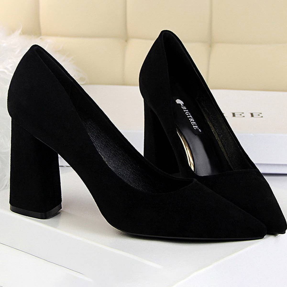 SIMPLE SUEDE SHALLOW-MOUTH POINTED HIGH HEELS_CWSHH0037