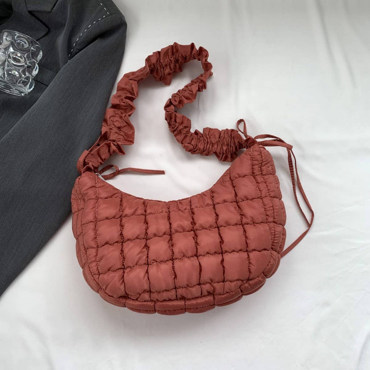 Ruffle Cloud Bag Trendy Puffy Shoulder_CUAB00523