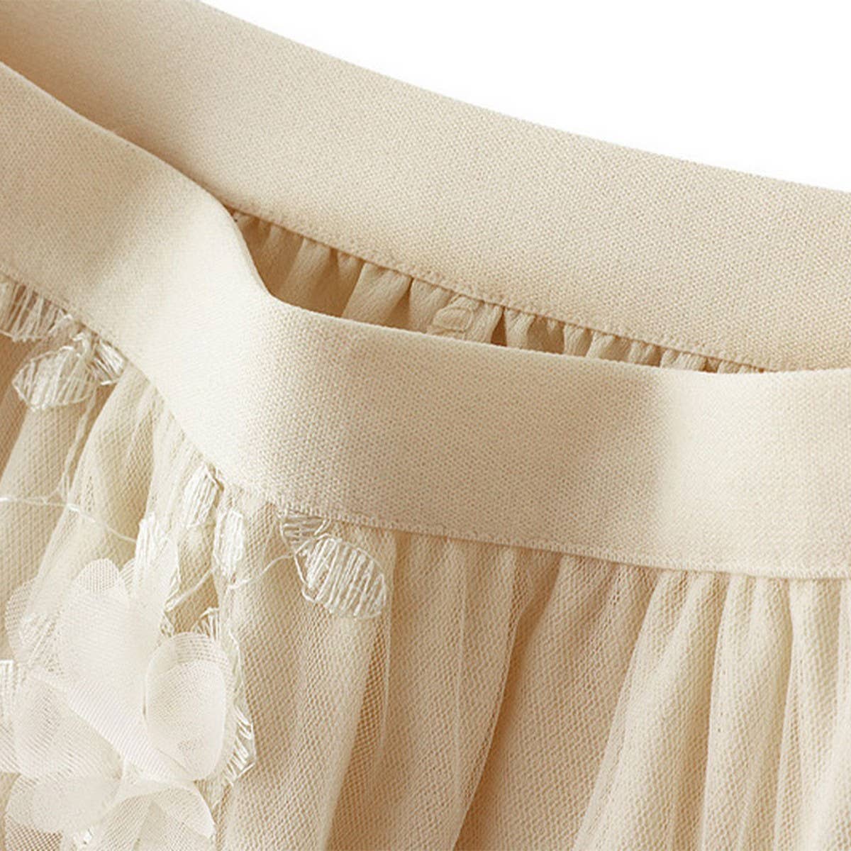 Embroidered Tulle A-Line Maxi Skirt Plus Size