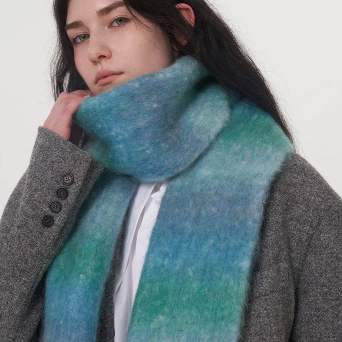 Gradient Wool Scarf for Women-Luxury Winter Warmth