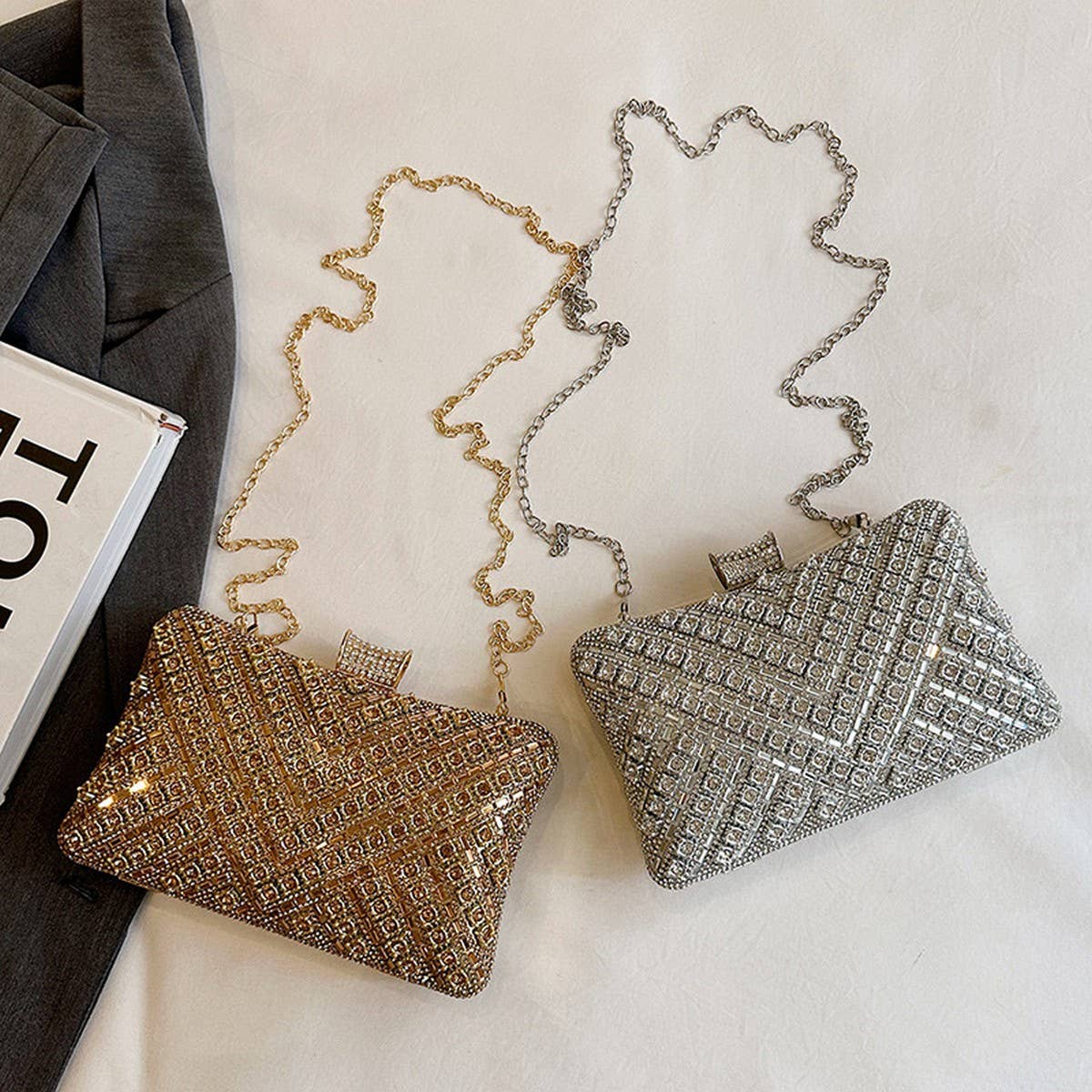 DIAMOND CLUTCH SMALL BAG CELEBRITY EVENING PARTY_CWAB3245