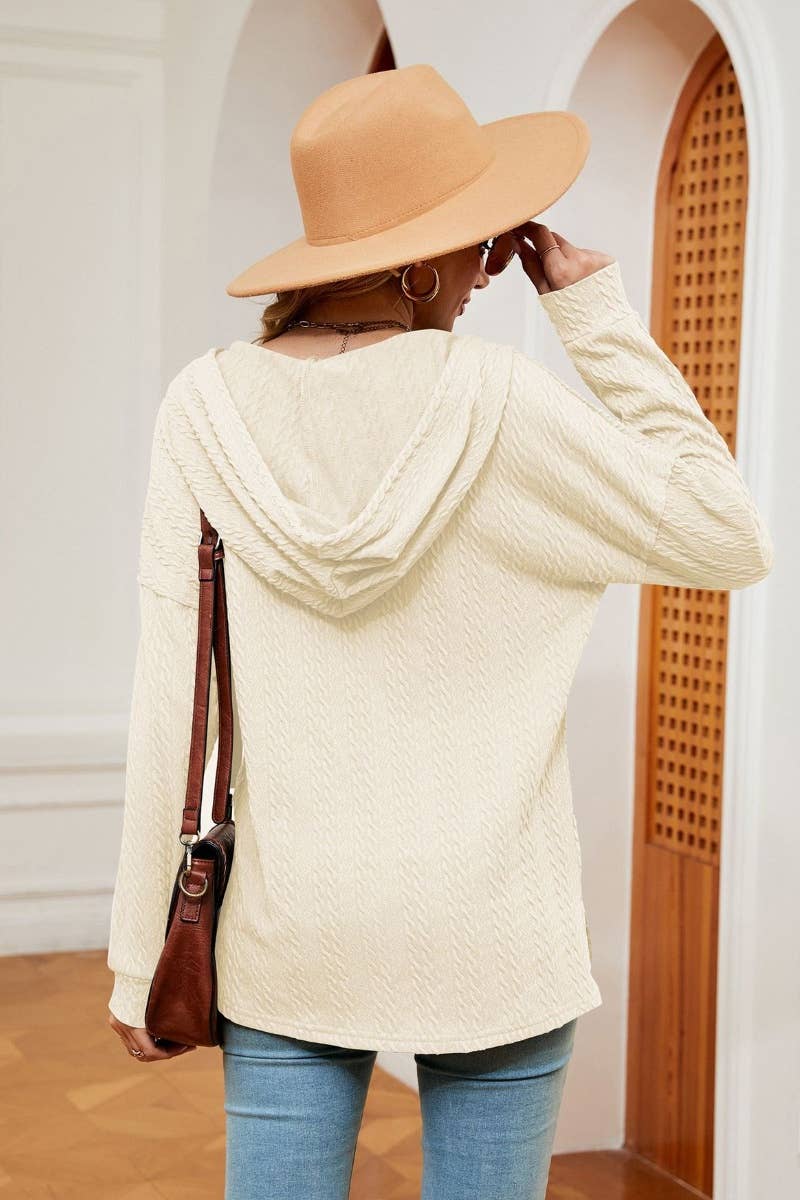 CWOHOL0984_SOLID COLOR BUTTON-UP HOODIE WITH LONG SLEEVES