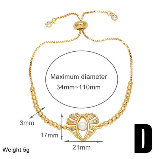 DEVIL'S EYE SET DIAMOND PEARL BRACELET