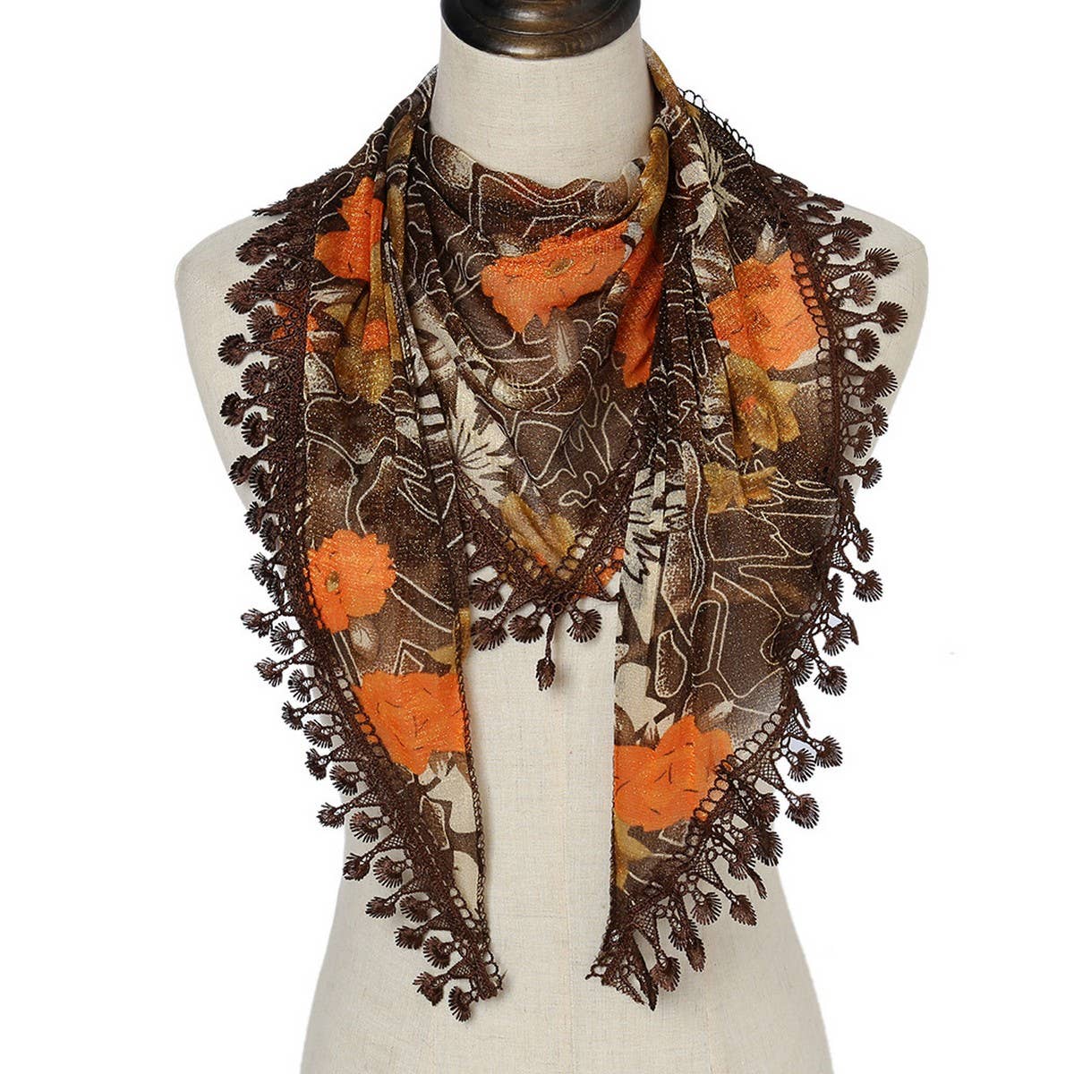 NEW LIGHT LUXURY LACE TRIANGLE SCARF SHAWL