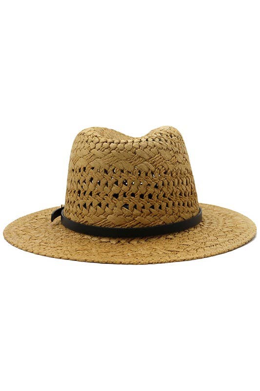 BLACK BELT CASUAL TRENDY WEAVE STRAW HAT_CWAH077-B20322