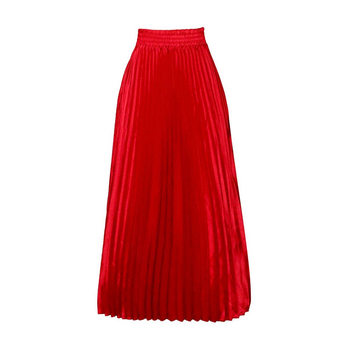 PLUS SIZE MID-HIGH WAIST PLEATED LONG SKIRT_CWDMD3676