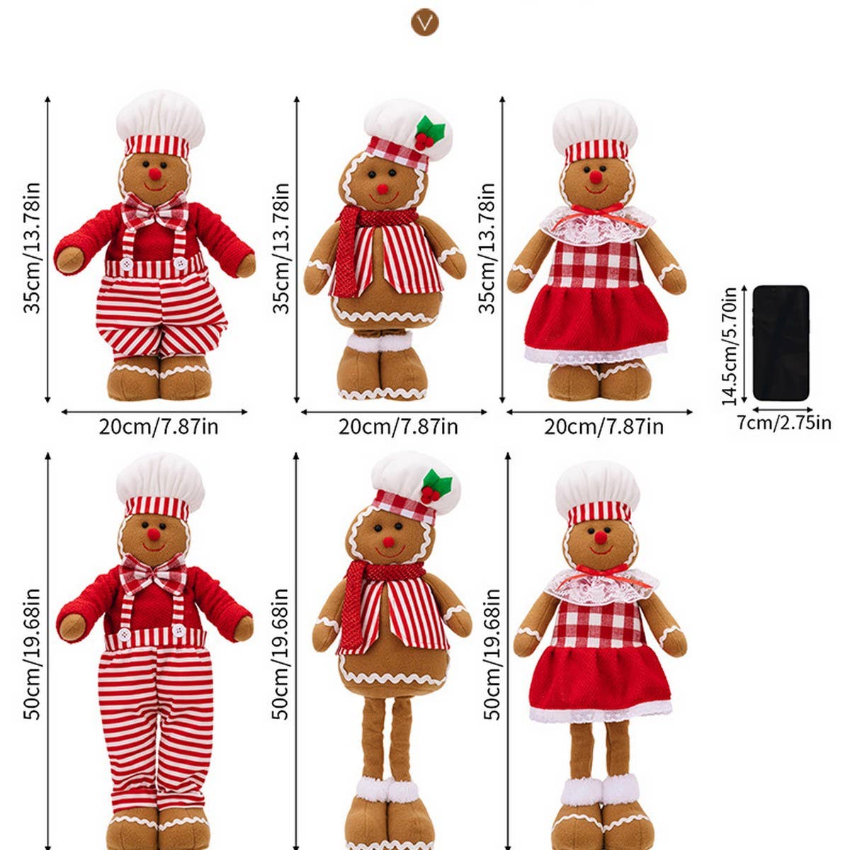 CWMM10318_STRETCH GINGERBREAD DOLL WITH CHEF HAT DECOR