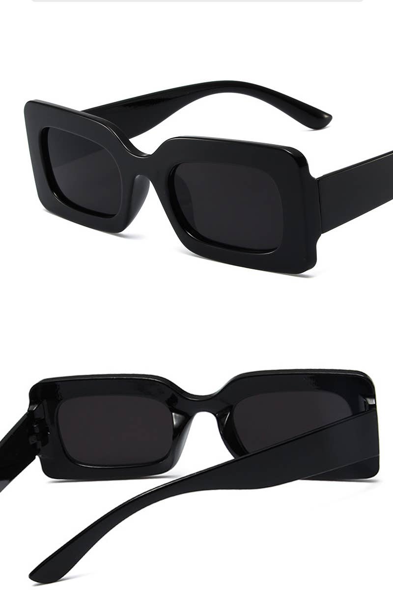 Trendy Small Square Jelly Sunglasses, Retro Style