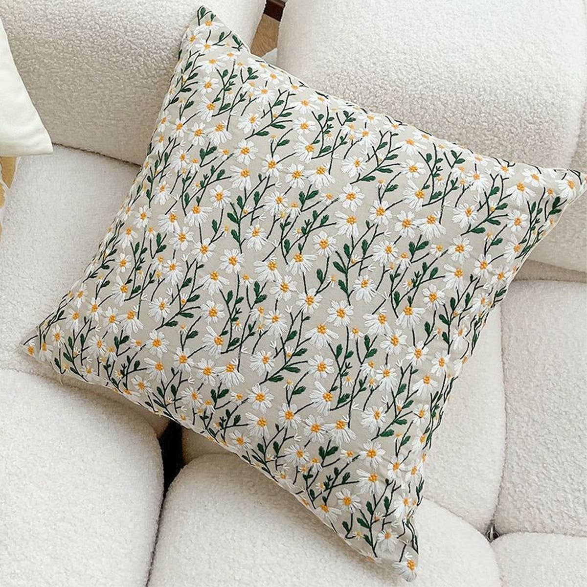 Luxury White Green Sofa Pillow Cover Modern Cushion