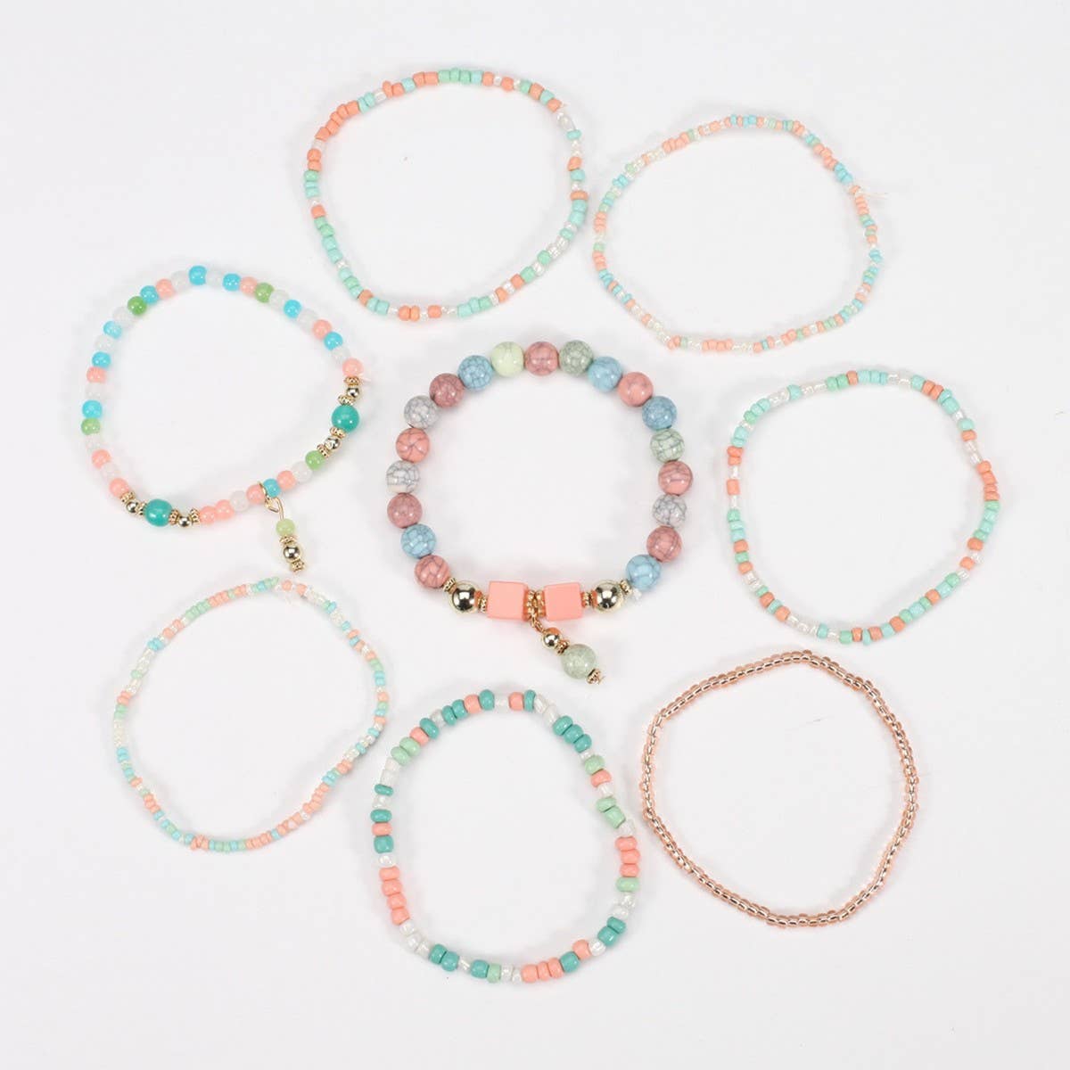 CWMM10436_BOHO BEADED HANDMADE BRACELET SET 8PCS WOMEN