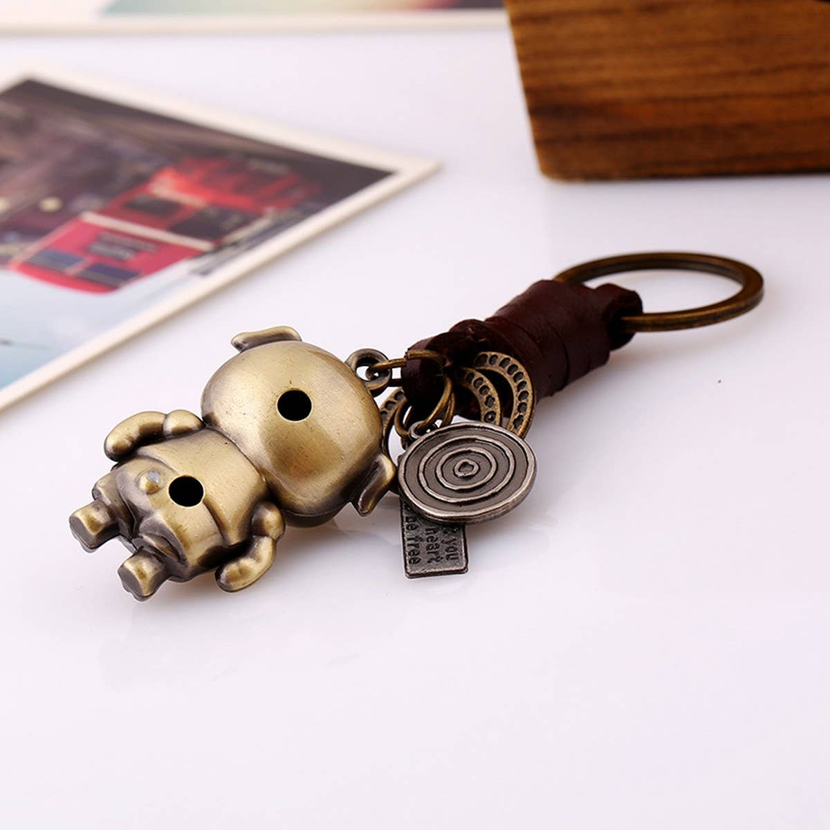CREATIVE CARTOON ANIMAL WOVEN CAR KEYCHAIN