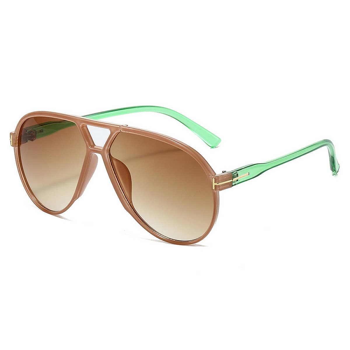 LETTER T DOUBLE BRIDGE LARGE FRAME SUNGLASSES
